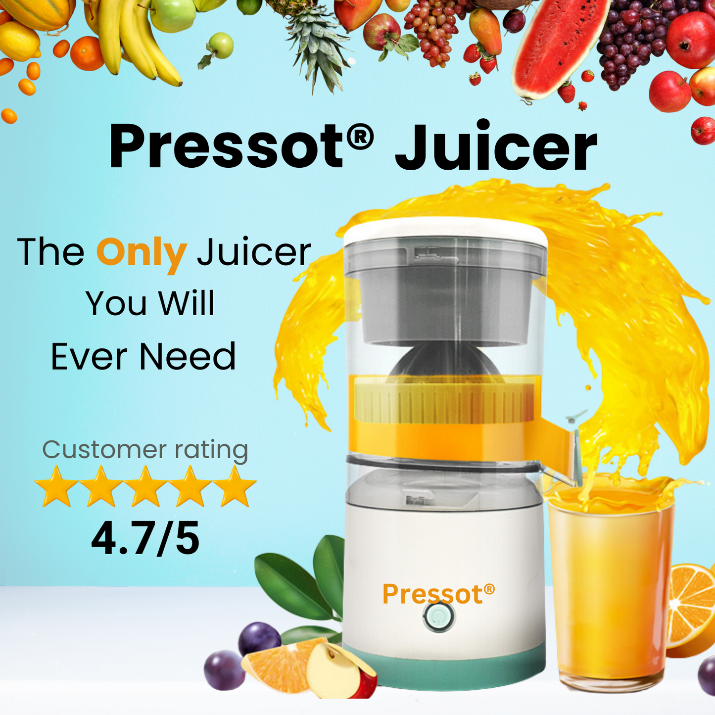 Pressot™ Rechargeable Portable  Juicer