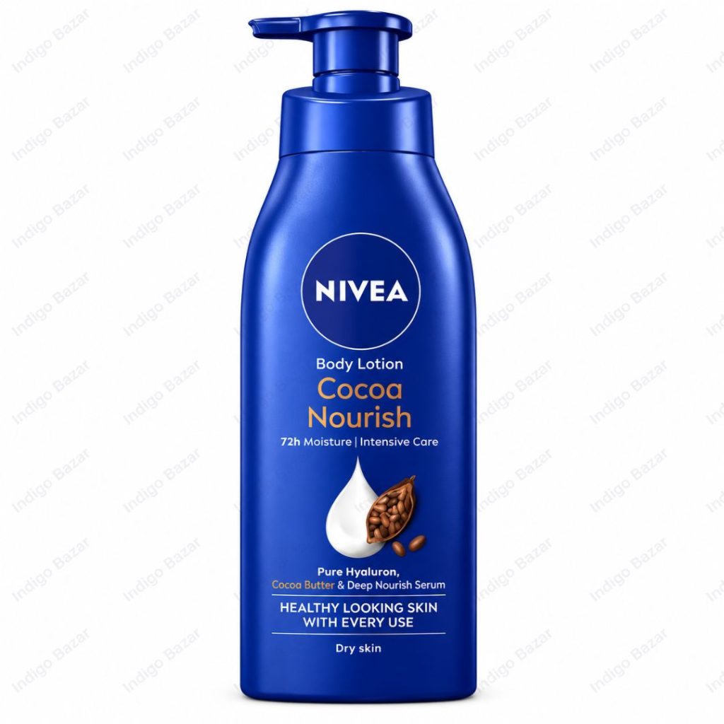 NIVEA Cocoa Nourish Body Lotion blue pump bottle